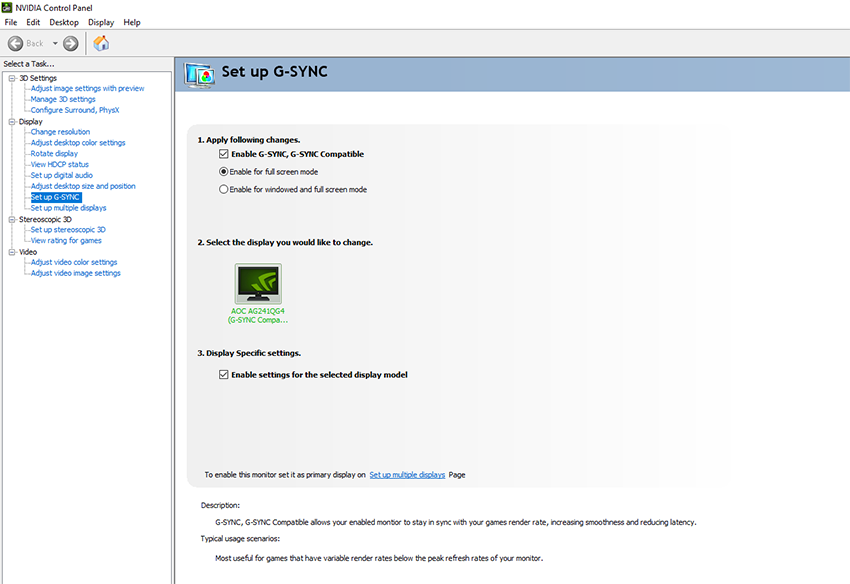 Enable G-Sync