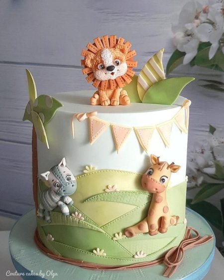 Zoo Themed Birthday Cake