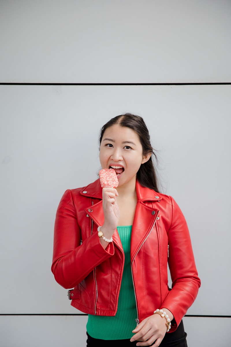 Red leather jacket